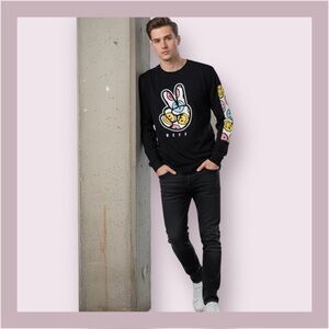 Neff Black Peace Sign Smiley Faces Skateboard T-shirt